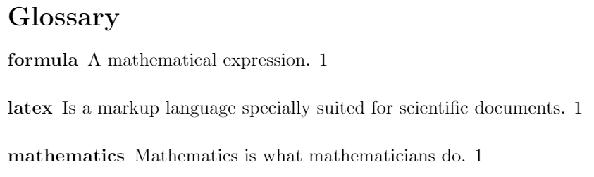 glossary example format