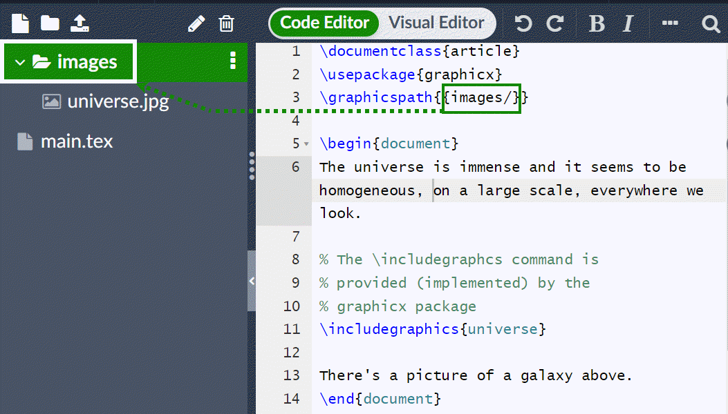 Image showing LaTeX accessing images stored in a folder