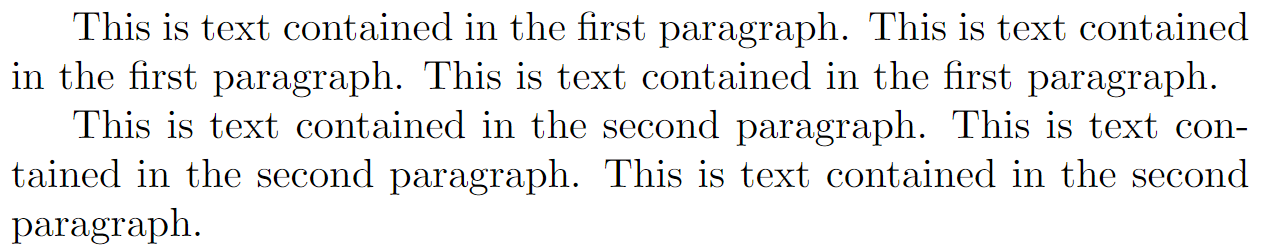 Using the \par command to create a paragraph