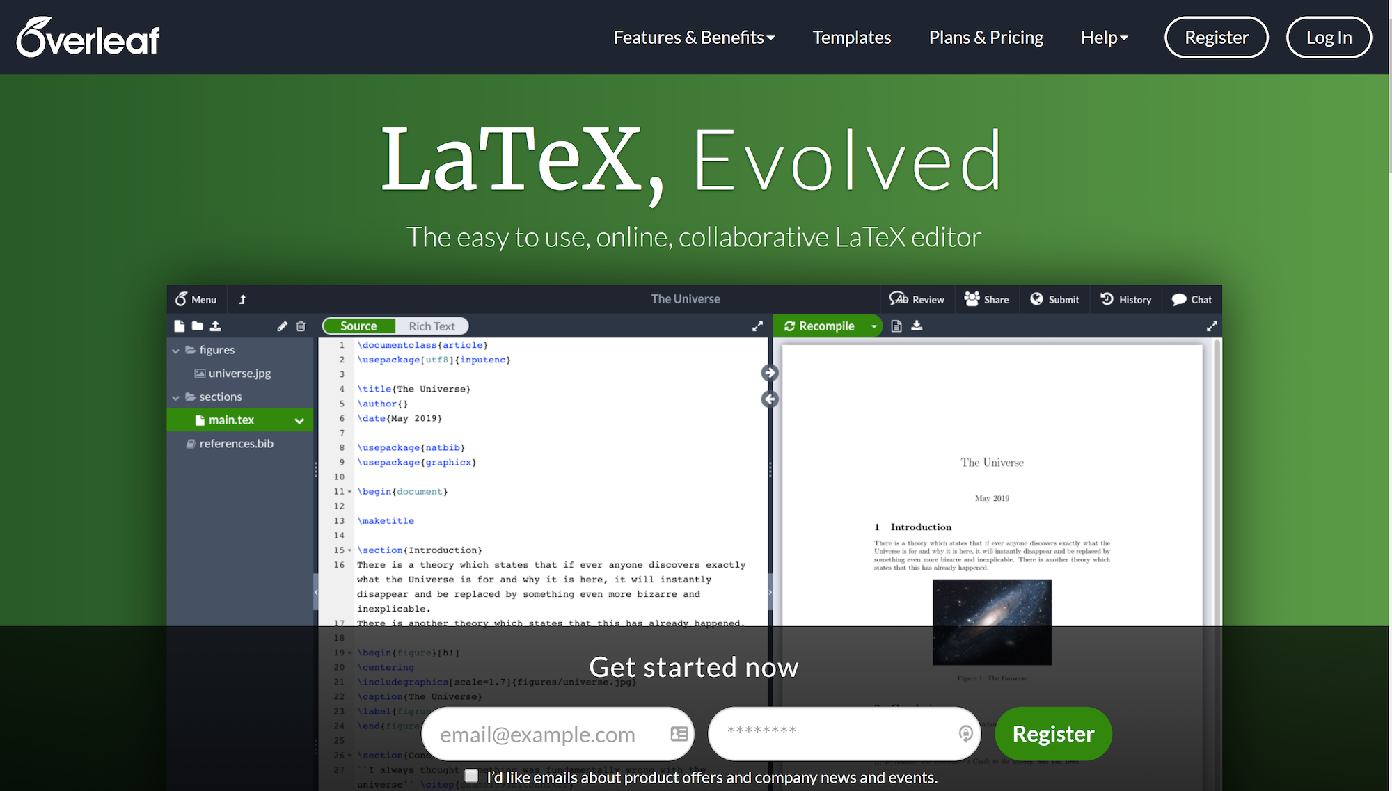 Overleaf Homepage