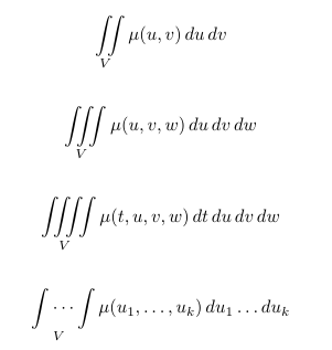 Example of multiple integrals