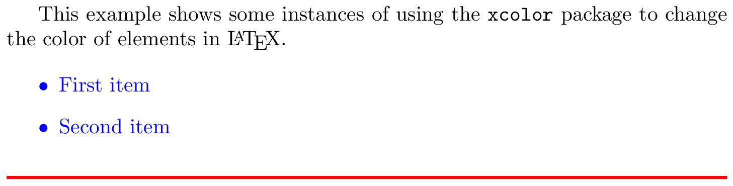 Example use of xcolor package in LaTeX