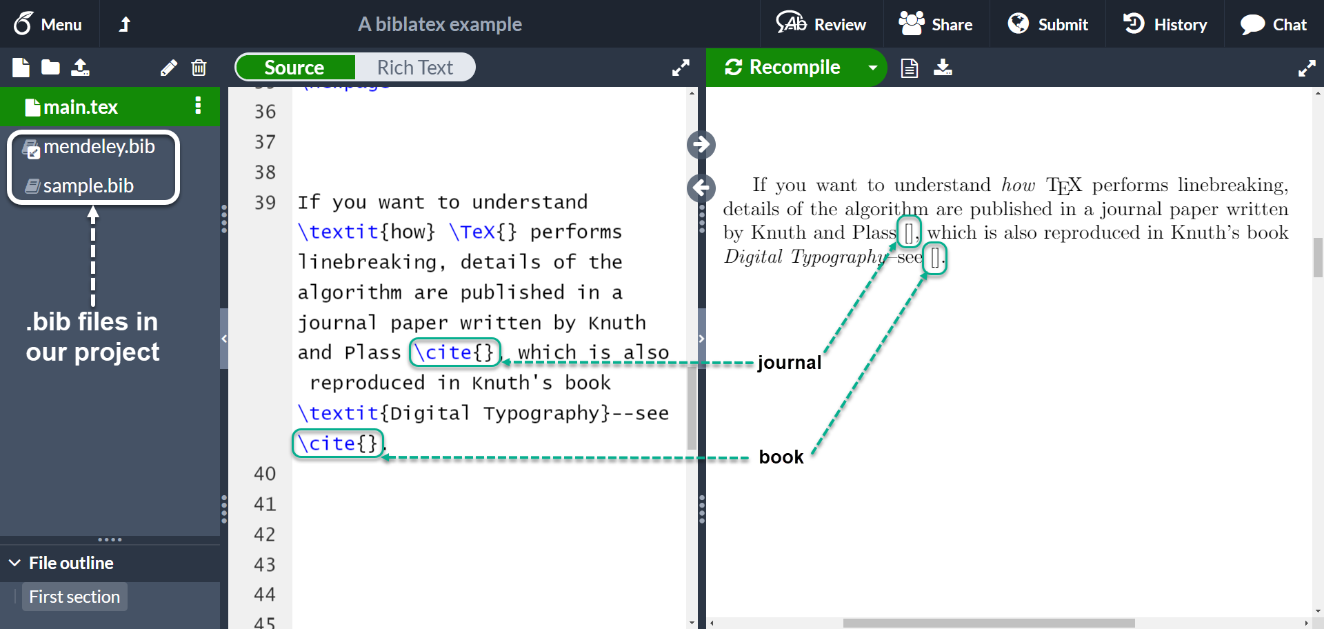 how to cite a research paper in overleaf