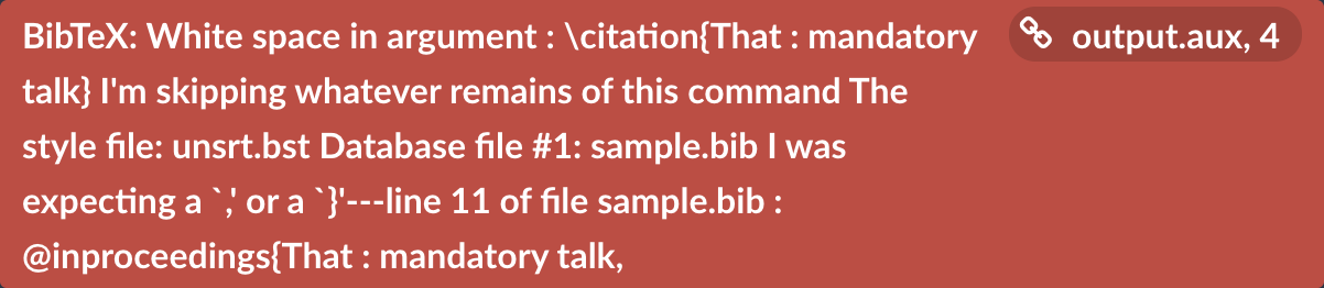 example error in an .aux file due to space in \cite{...} key
