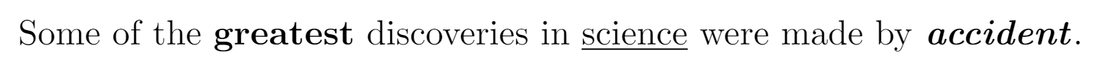 Example of italics, bold and underline
