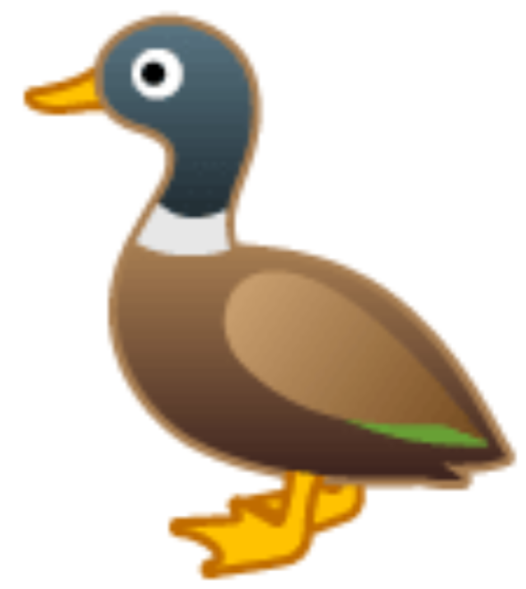 A raster duck emoji typeset by LaTeX