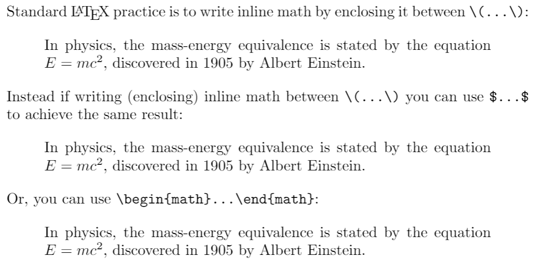 Mathematical expressions Overleaf, Online Editor