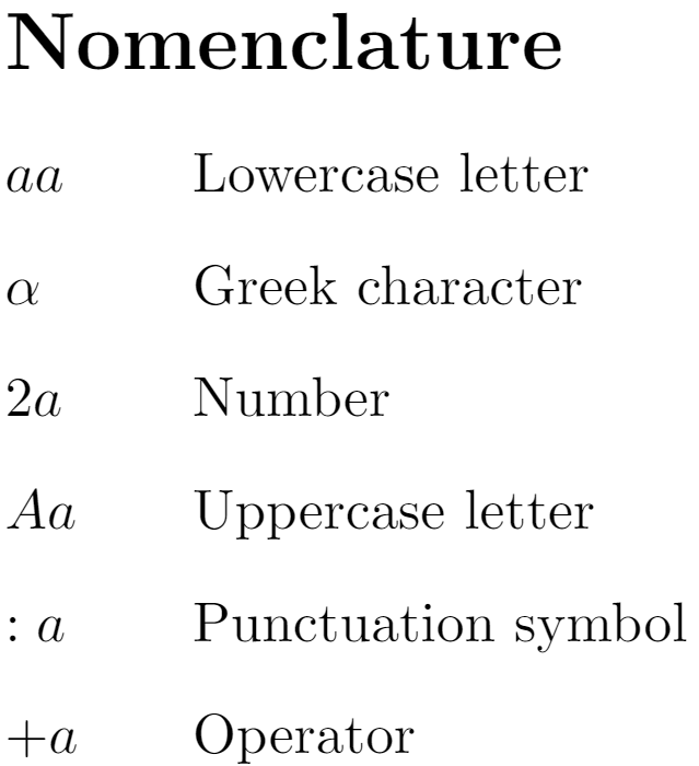 nomenclature latex thesis