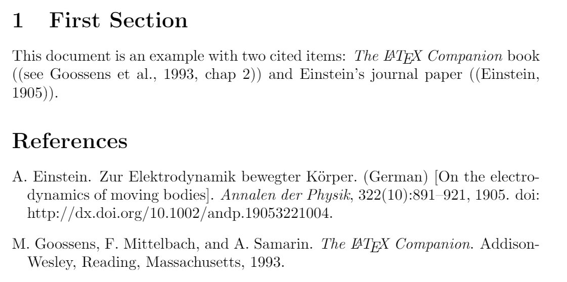 cite without bibliography latex