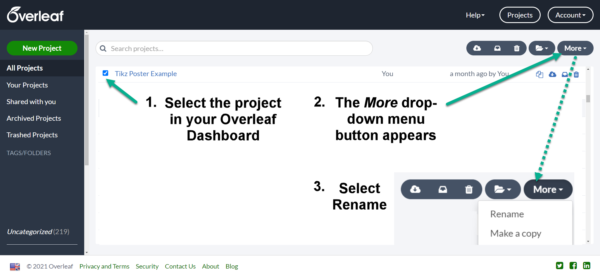 how-do-i-rename-a-project-overleaf-online-latex-editor