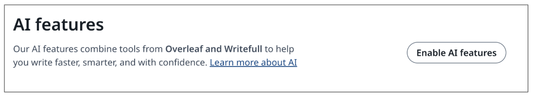 Image showing how to enable Writefull on Overleaf