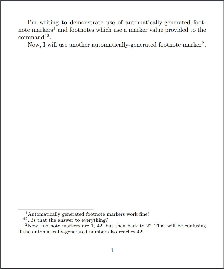 Basic footnote example