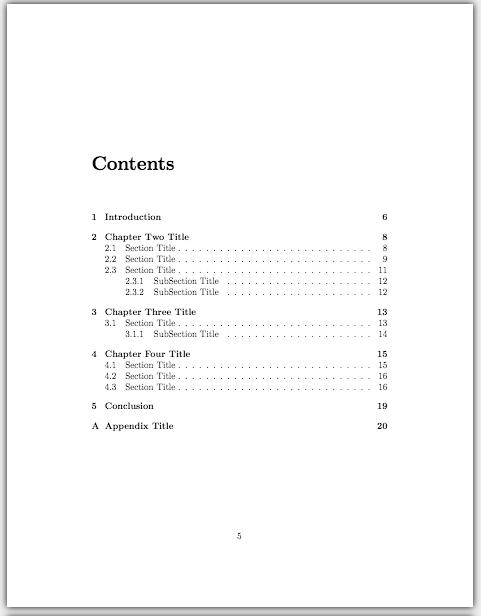 phd thesis table of contents example