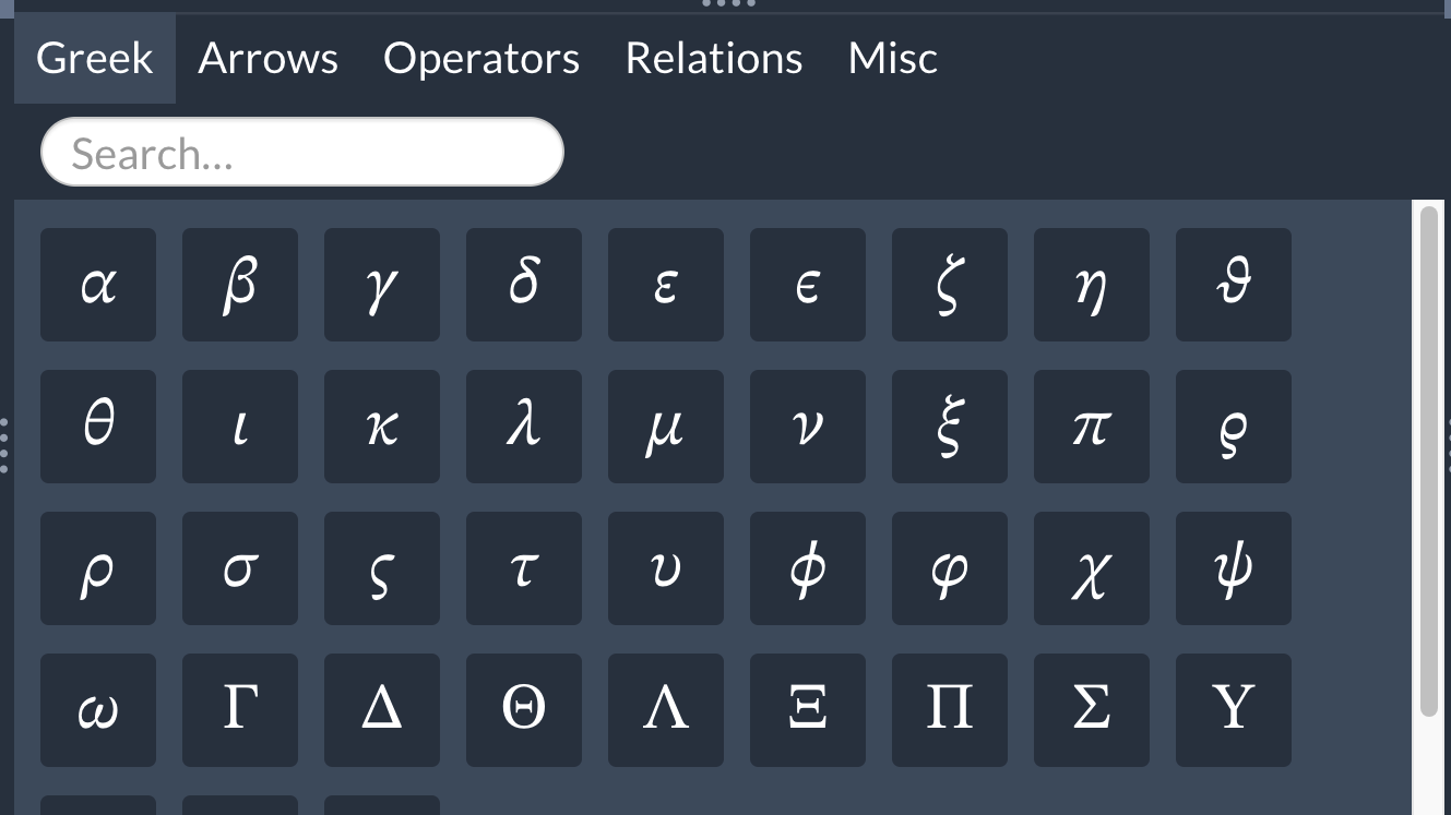 List of Greek letters and math symbols - Overleaf, Online LaTeX Editor