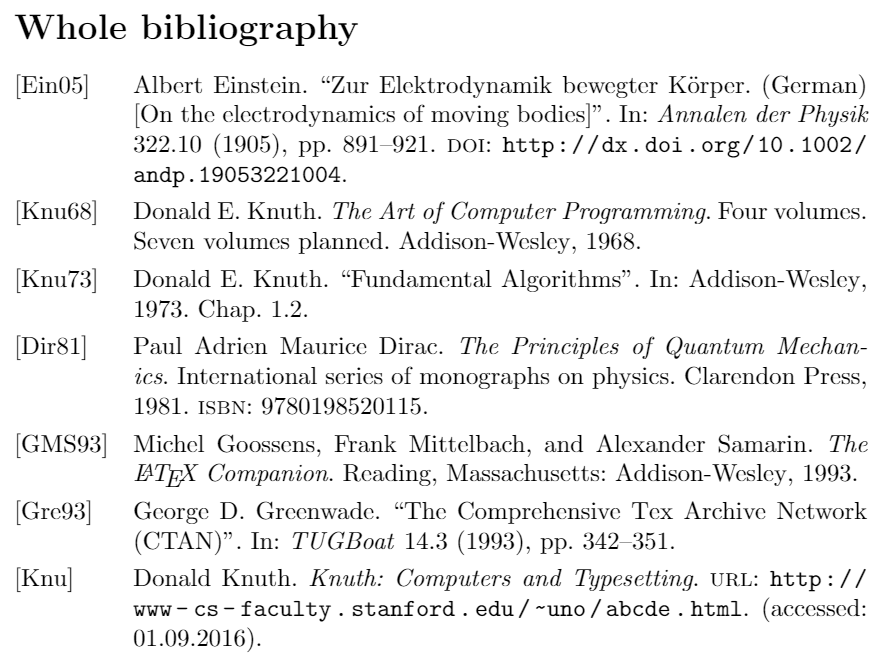 Bibliography example deals website