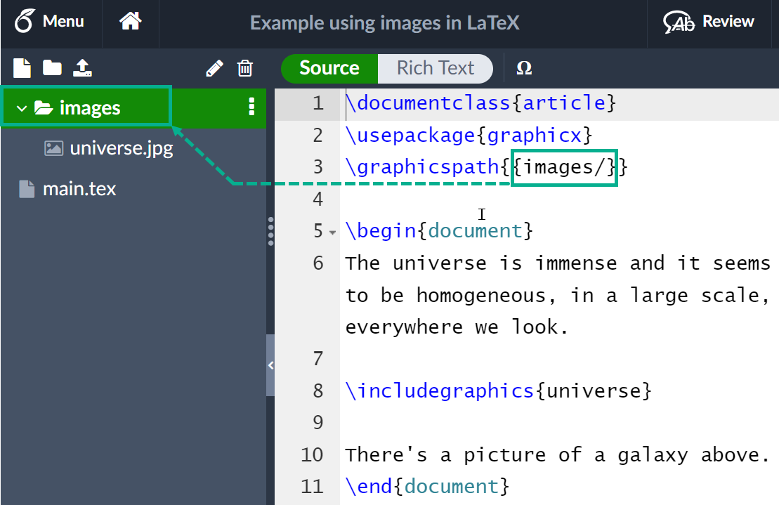 Image showing LaTeX accessing images stored in a folder