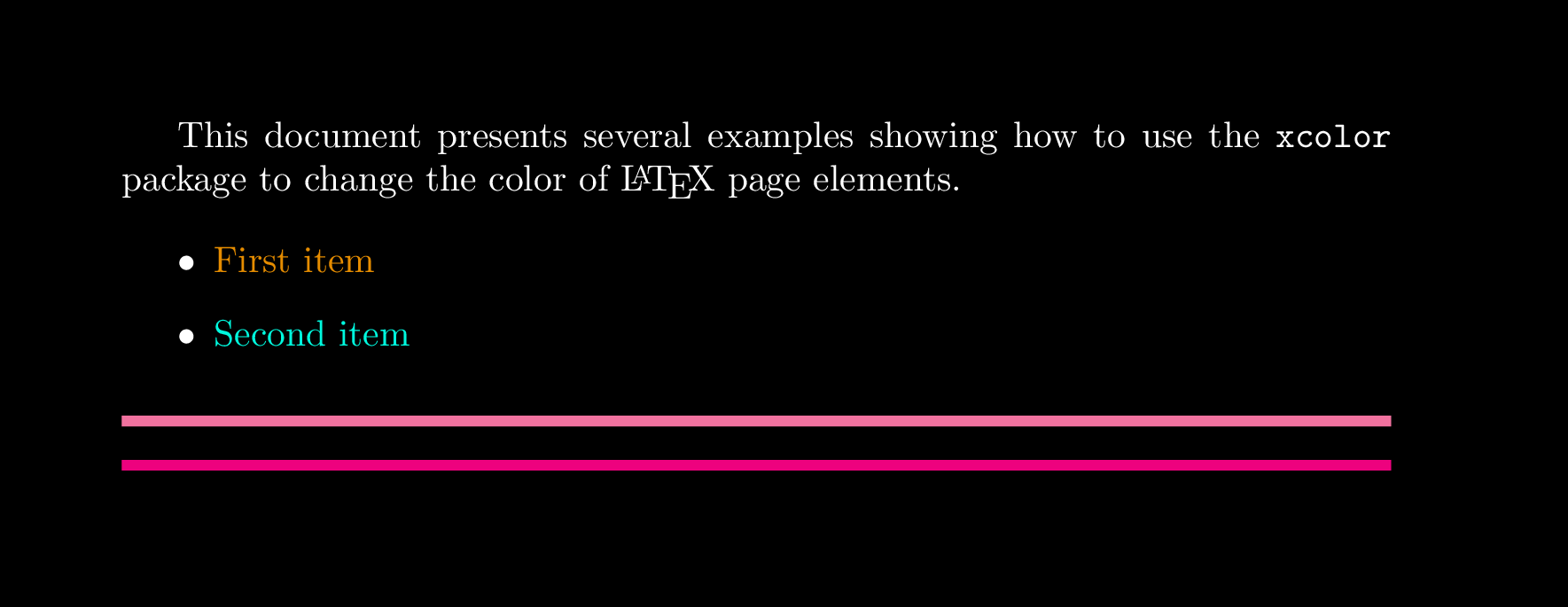 Setting the page background color in LaTex
