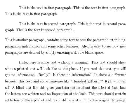 proper paragraph spacing for novels