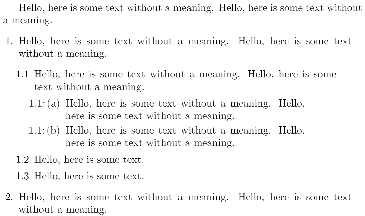 indentation - Spacing of list of items using enumitem package